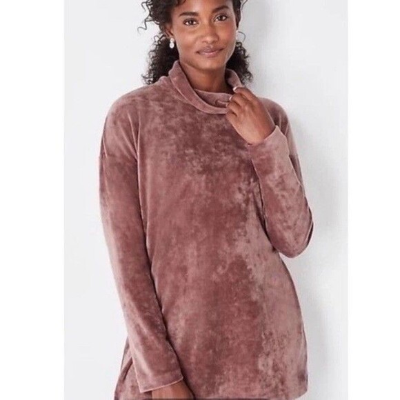 J Jill Pure Jill XL Mauve Pink Purple Velvet Velour Set Track Suit Lounge NWT - Picture 1 of 16